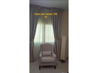 Curtains set with chair
